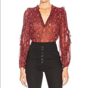Ulla Johnson Rana Blouse in Fuchsia